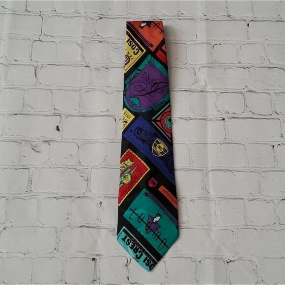 💜Vintage Index Multicolored Necktie - Picture 1 of 7